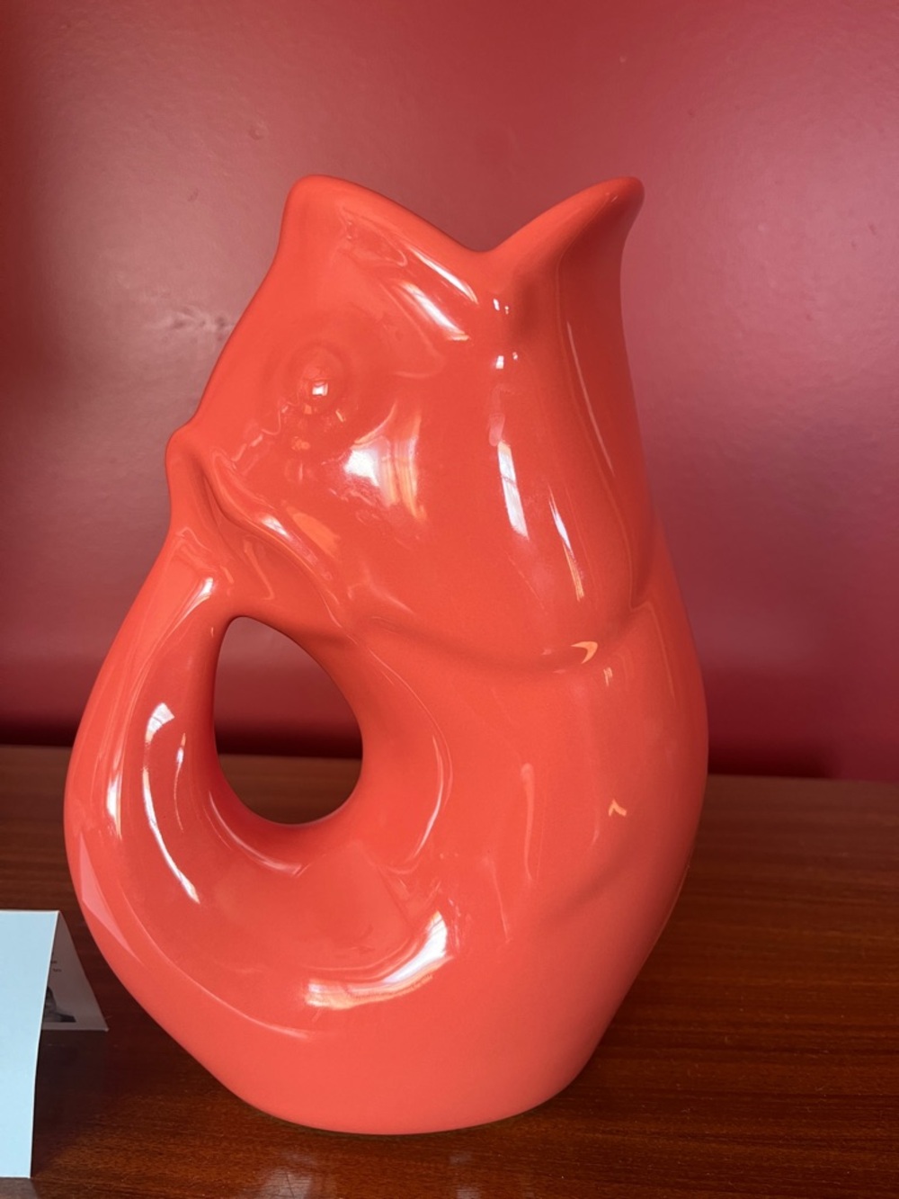 New Large Coral GurglePot Pitcher - Picture 5 of 11